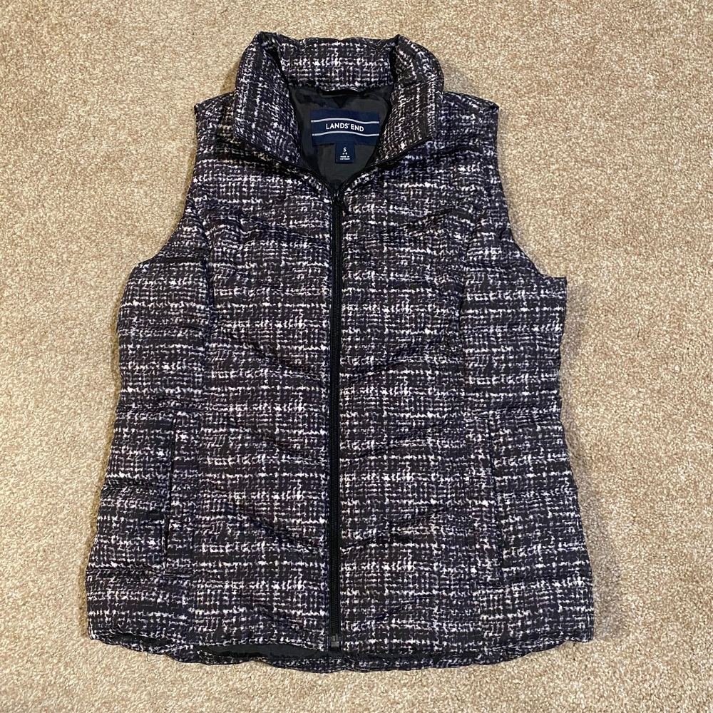 Lands' End 2 Piece Women's Tweed Puffer Vest